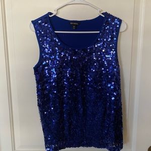 BRAND NEW George Sparkly Blue Tank Top